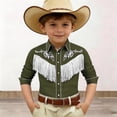thumbnail image 2 of MUXiin Western Boys' Button-Down Shirts Short Sleeve, Pearl Snap Shirt with Fringe, 2 of 4