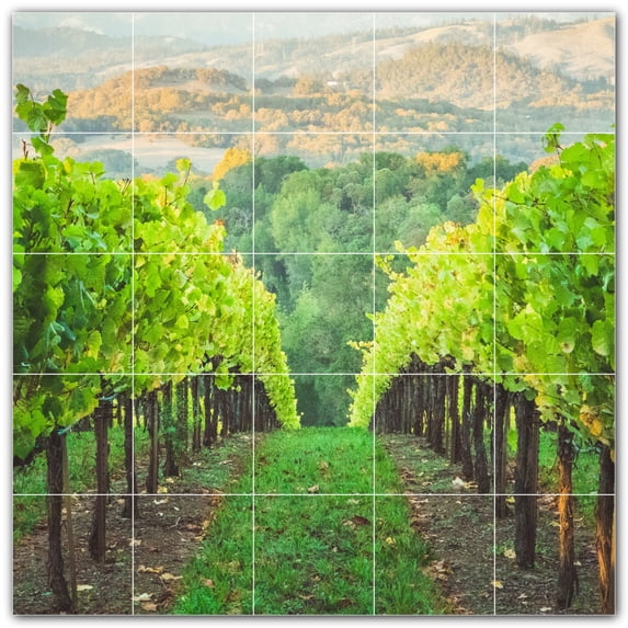 Picture-Tiles.com: Farm Ceramic Tile Wall Mural WAL500576-55S. 21.25"W x 21.25"H using (25) 4.25" x 4.25" Ceramic Tiles-Satin Finish