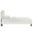 thumbnail image 3 of Platform Bed Frame, Tufted, Rivet Nailhead, White, Velvet, Mid Century Bedroom, Modern Contemporary Boutique HB35535, 3 of 8
