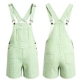 thumbnail image 6 of Kiijoy Toddler Girl Checkered Overalls Shorts Summer Casual Gingham Sleeveless Romper, Sizes 4-5T, 6 of 7