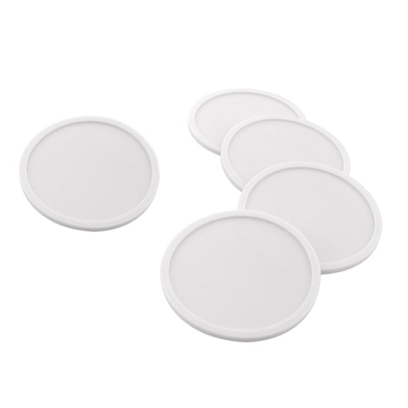 QIFULL White Silicone Heat Resistant Mat 1Pcs Round Cup Coaster Waterproof Insulation Pad for Glass Bowl Home Use