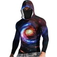 thumbnail image 2 of lcziwo Men's Long Sleeve Pullover with Face Mask UV Sun Protection Big and Tall Print Sweatshirt Vacation Outdoor Quick Dry Shirts Multicolor L, 2 of 5