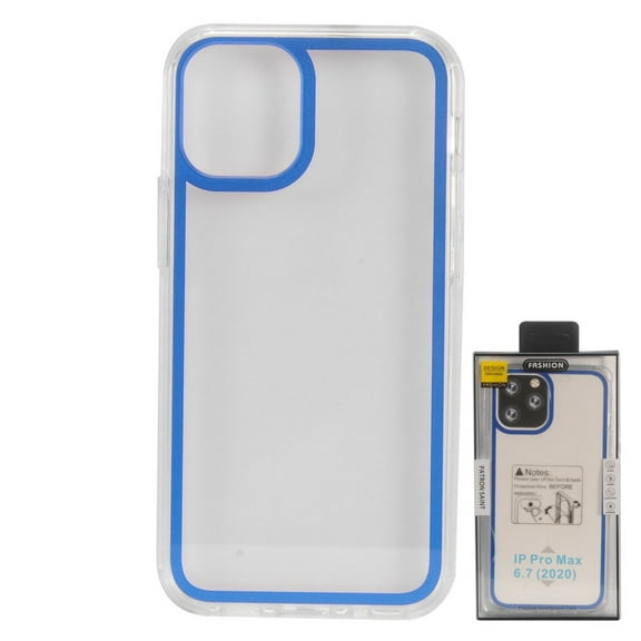 Apple iPhone 12 PRO MAX /6.7" Slim Crystal Transparent Clear   Blue Frame Shield Shockproof Hybrid Hard Acrylic Heavy Duty Shock-Absorption TPU Phone Cover forApple iPhone 12 Pro Max