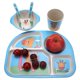 thumbnail image 4 of 5 Pcs / set Bamboo Fiber 4 Slots Children Tableware Dishes Dinnerware (Giraffe), 4 of 4