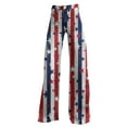 thumbnail image 4 of QIJUNTUO Women's Independence Day Wide Leg Palazzo Pants With Elastic Waist & Patriotic Print Summer Casual Lounge Wear, 4 of 4