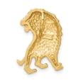 thumbnail image 3 of 14k Yellow Gold Solid Brushed & Diamond-cut Lion Chain Slide Charm Pendant, 3 of 7