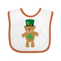 Inktastic St Patricks Day Irish Teddy Bear Shamrock Boys or Girls Baby Bib