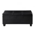 thumbnail image 5 of 3-Piece Storage Ottoman Bench Set with 1 Large Bench and 2 Small Ottoman, PU Leather Storage Bench with Plastic Legs for Living Room, Entryway, Hallway, Bedroom, Black, 5 of 7