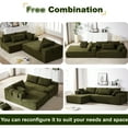 thumbnail image 6 of Chenille Upholstered Modular Sectional , 108" L Shaped With 6 Pillows, Adaptable To Various Styles Modern Couch , Space Saving Feature, 6 of 6