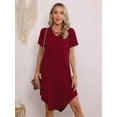 thumbnail image 5 of SIEANE Womens Casual Dress Criss Cross V Neck Short Sleeve Summer Dress, 5 of 6