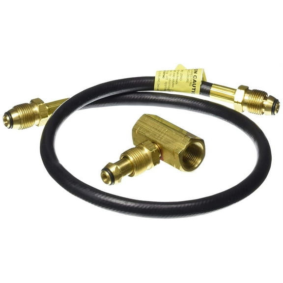 Mr. Heater 2-Tank Hook-Up Kit with Tee and 30-Inch Hose Assembly with P.O.L. Male Ends