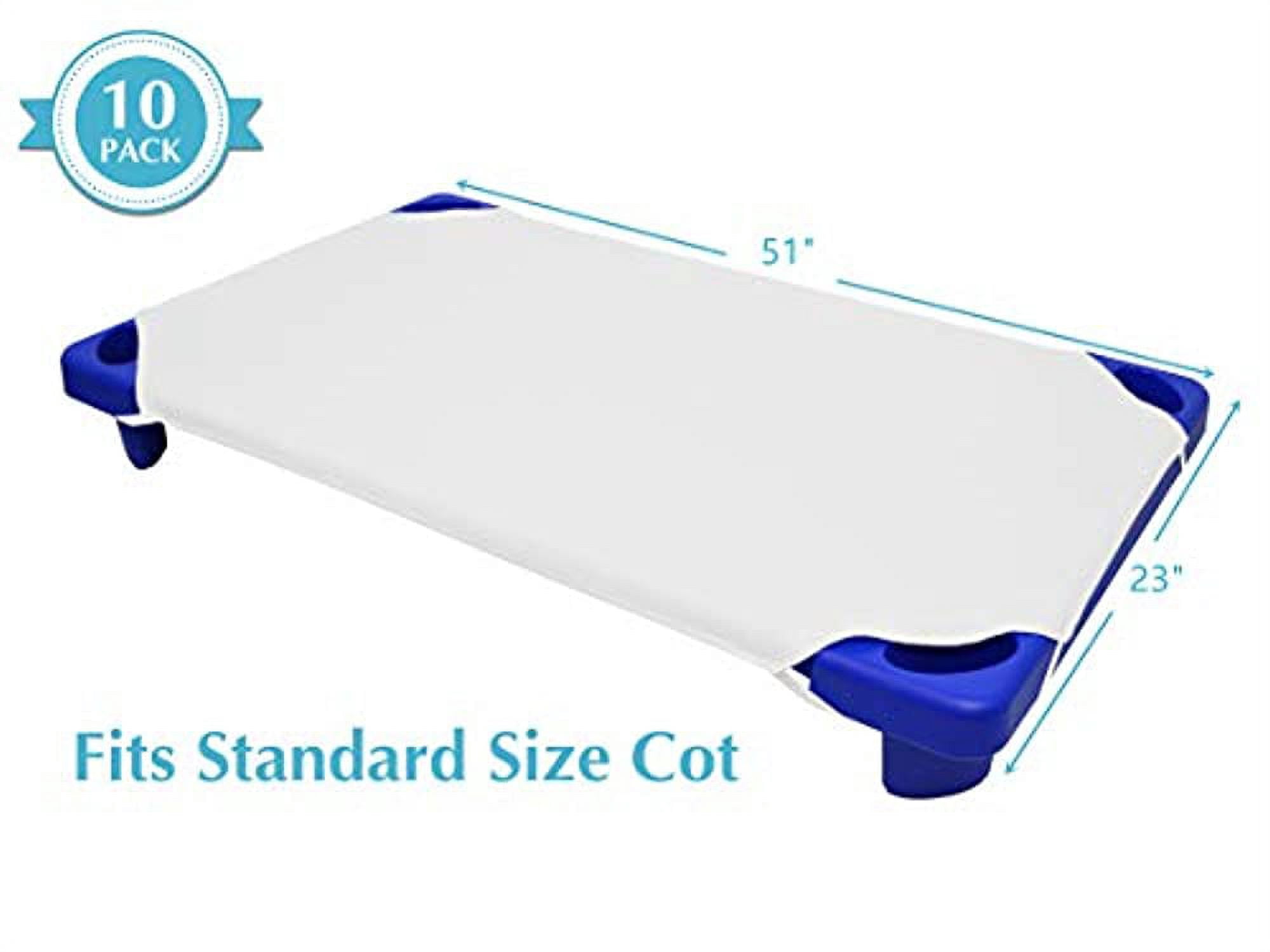 american baby company 10-piece cotton-polyester blend, standard day care cot sheets, white, 23" x 51"