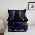 thumbnail image 5 of Manfei Magical Black Cat King Size Comforter Sets, Cosmic Planet Comforters King Size, Black Navy, Black Reversible, 3-Piece, 1 Comforter and 2 Pillowcases, 5 of 7