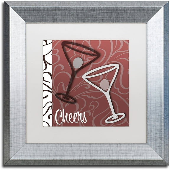 Trademark Fine Art "Cheers I" Canvas Art by Color Bakery White Matte, Silver Frame