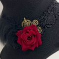 thumbnail image 7 of Wiywef Halloween Witch Hat with Rose Gothic Lace Pointed Cap for Women, 7 of 7