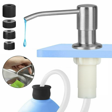 

360° Soap Dispenser DIY Extension Tube Kit Brass Brush Nickel Kitchen Sink Pump
