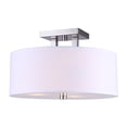thumbnail image 1 of CANARM ISF578A03BN River Semi-Flush Mount Brushed Nickel with White Fabric Shade and Glass Diffuser, 1 of 2