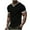 Black, variant on Men's spliced T-shirt tops muscular slim T-shirt V-neck short Henry shirt fitness sports T-shirt