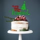 thumbnail image 4 of Adorno de pastel de Navidad con purpurina - Decoración para el árbol de Navidad feliz para postres, suministros para fiestas rojo y verde de 6,3x3,9 pulgadas, 4 of 6