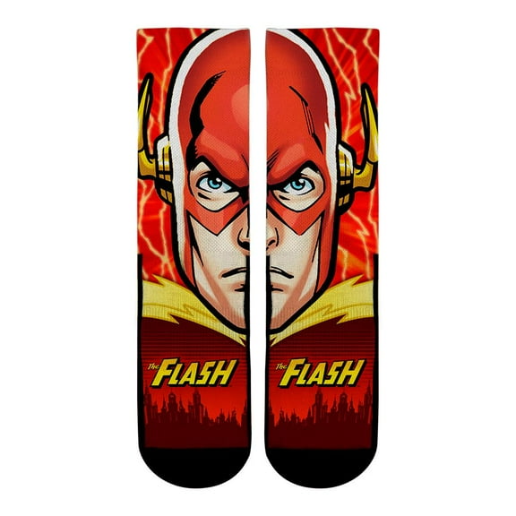 Rock Em Elite Flash Split Face Super Hero Crew Socks (L/XL)