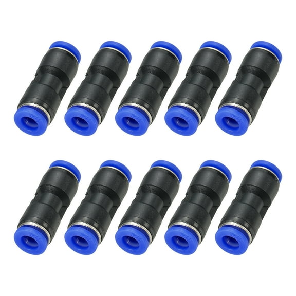 Uxcell 1/4 Inches Push to Connect Fittings, 10Pcs Plastic Air Line Fitting Quick Release Pneumatic Connectors
