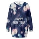 thumbnail image 5 of ICHUANYI Clearance Fashion Women Hooded Dress Pullover Long Sleeve Printing Pocket Casual Sweatshirt Dress(Blue, M) ICHUANYI WER2023081501189, 5 of 6