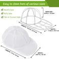 thumbnail image 3 of Hat Washer Cage for Baseball Caps - 1-Pack Ball Cap Washer Frame for Washing Machine, Hat Cleaner for Flat & Curved Hats, White, 3 of 8