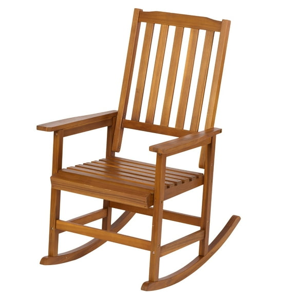 Acacia Indoor Rocking Chair, Outdoor Solid Wood Patio Furniture New Style Brown,Light Brown