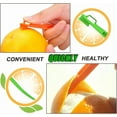 thumbnail image 5 of Peeler tools Plastic Orange Peeler Citrus Remover Easy Open Citrus Lemon Citrus Peel Cutter Vegetable Slicer Fruit Tools Kitchen Gadgets (Orange and Green,2pcs), 5 of 7