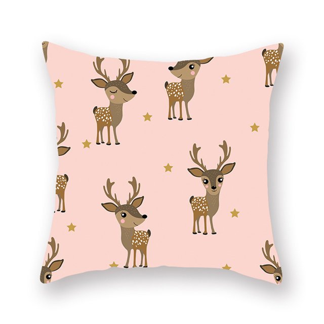 Bewildely Funda de almohada de 2 piezas con estampado de elementos navideños, decoración de funda de almohada de poliéster lavable para sofá, funda de Kits de decoración para fiestas B-06727 Bewildely HA007819-27