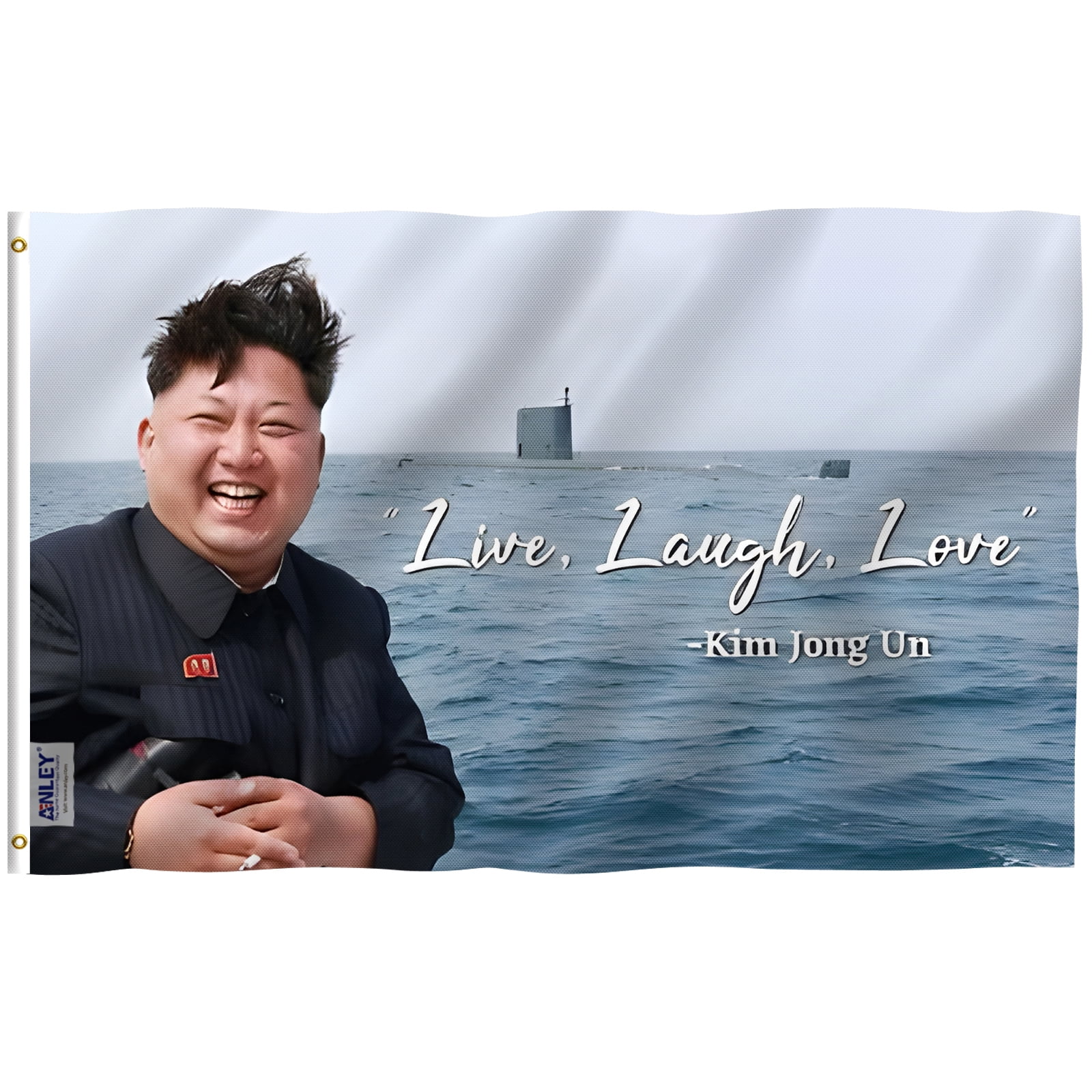 Anley 3x5 Foot KimJongUn Kim Jong Un Live, Laugh, Love Flag Novelty College Funny Dorm Flags