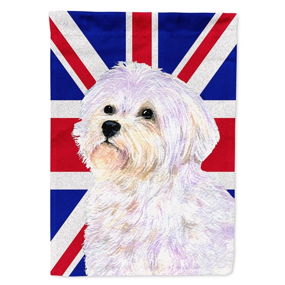 Maltese with English Union Jack British Flag Flag Canvas House Size