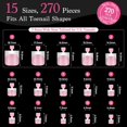 thumbnail image 3 of Press On Toenails QIEK French Tips Baby Pink 270 unidades para mujer, 3 of 8