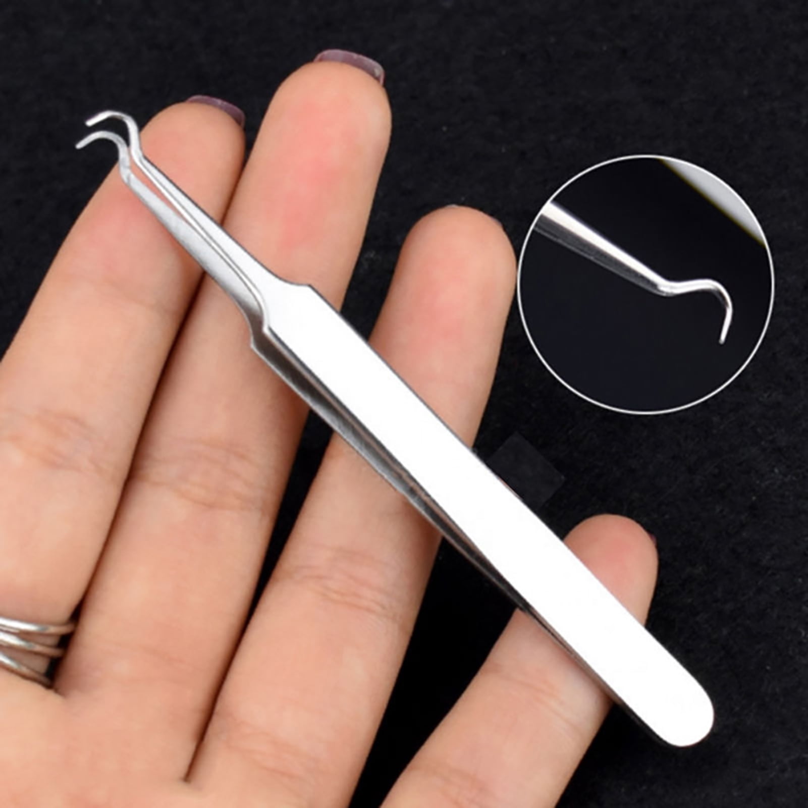 GIFZES Acne Tweezers Curved Blackhead Remover Stainless Steel Comedone