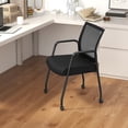 thumbnail image 2 of Gymax 2 Pcs Office Guest Chairs on Wheels w/ Metal Frame & Armrests Mesh Back Office, 2 of 8