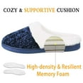 thumbnail image 4 of HOMEHOT Womens Fuzzy Slippers Plush Lined Memory Foam Slippers Chenille Scuff Slippers for Women Slip on House Shoes Adult Dark Blue Size 10 Female, 4 of 6