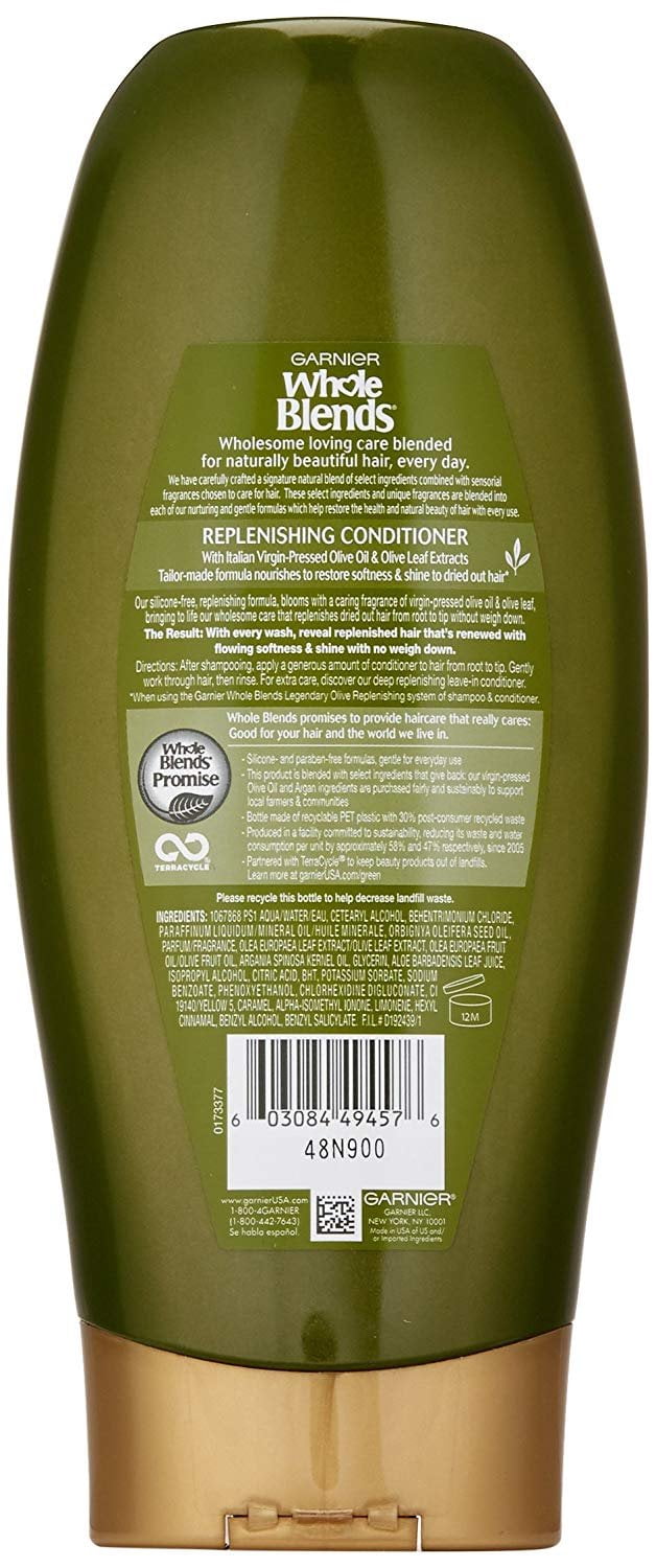 Garnier Whole Blends Replenishing Conditioner Legendary Olive, Dry Hair, 22 fl. oz.