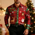 thumbnail image 5 of Xuniizn Mens Button Down Shirt, Christmas Plaid Long Sleeve Breathable Casual Festival Classic Tops, Lightweight Soft Cozy Big & Tall Shirts, S-3XL, 5 of 5