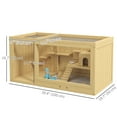 thumbnail image 3 of PawHut Large Wooden Hamster Cage with Pull-out Tray, Seesaws, Ladder, 3 of 10