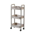 thumbnail image 3 of Msgweeeg Cart Organizer Snack Cart Kitchen Storage Cart 3-layer Black with Armrests Storage Rack Bathroom Toilet Toiletries Storage Cart for Kitchen and Pantry, 3 of 7