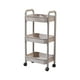 thumbnail image 2 of Carrito de Almacenamiento de Cocina de 3 Niveles con Reposabrazos | Estante para Artículos de Baño | Plástico | Blanco/Gris/Verde | 38X26X80 Cm | 1,1 Kg | Funcionalidad Versátil | Ruedas Fáciles de M, 2 of 6