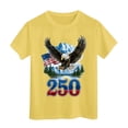 thumbnail image 5 of UngA 250 Years America Shirt Kids Toddler Boys Girls 4th of July T-Shirt Short Sleeve American Flag Patriotic Top Independence Day Clothes 2-14 Years,Yellow, 5 of 5