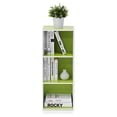 thumbnail image 4 of Librería Furinno Pasir con 3 niveles, estante abierto, blanco/verde, 4 of 7