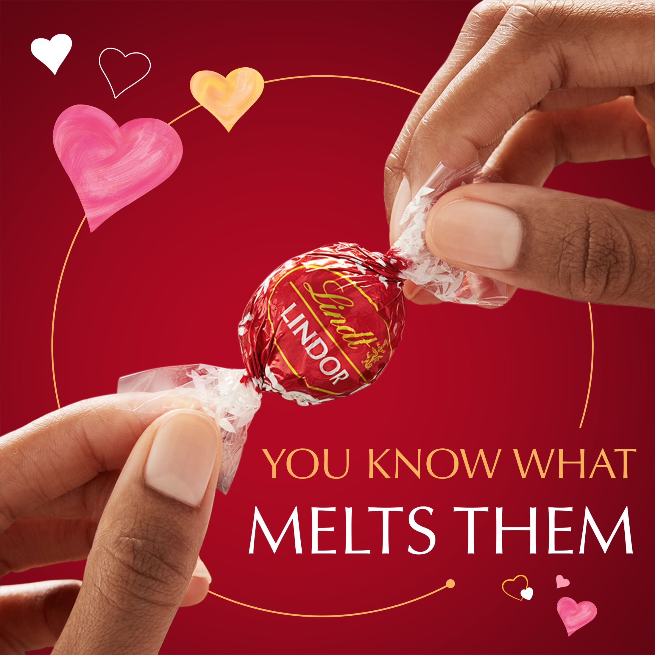 (5 pack) Lindt LINDOR Valentine's Day Milk Chocolate Candy Truffles, 5.1 oz. Bag