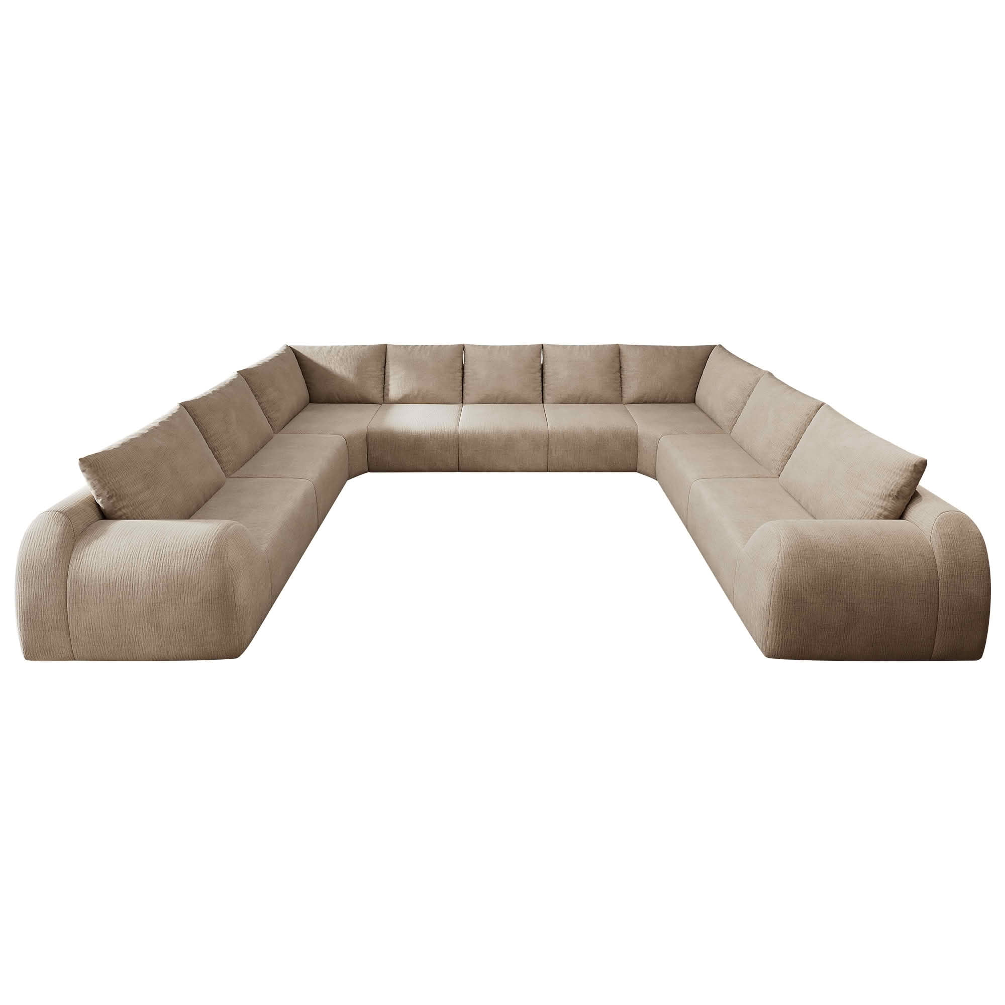 MAYEERTY 161.9 Inch 9-Seat U Shape Cloud Modular Sectional Sofa, Vacuum Compressed Chenille Fabric Couch, No Assembly Needed for Living Room