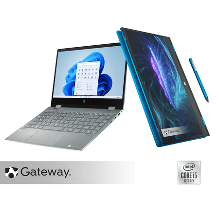 Gateway 14.1" 2-in-1 Elite Notebook, FHD, Intel Core i5-1035G1, 256GB SSD, 8GB RAM, THX Spatial Audio, 2MP Camera, HDMI, Stylus Included, Windows 11 Home, Blue