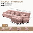 thumbnail image 2 of POVANLI 173.2" 4 Seater Modular Sectional Sofa, Large L Shaped Sectional Fluffy Couch with 1 Ottoman, Deep Seat Sofas for Living Home, 2 of 9