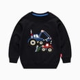 thumbnail image 2 of Swuxness Boys Long Sleeve Sweatshirts, Toddler Fall Tops, Boys Trendy Style Crew Neck Sweatshirt for Kids Black, 6-7 Years, 2 of 4