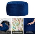 thumbnail image 5 of 3FT Bean Bag Chair Bean Bag Chairs for Adults Bean Bag with Filler Big Beanbag Chair for Gaming Large Memory Foam Bean Bags with Dutch Velet Cover for Living Room Bedroom, (36×36×24")-Blue, 5 of 7