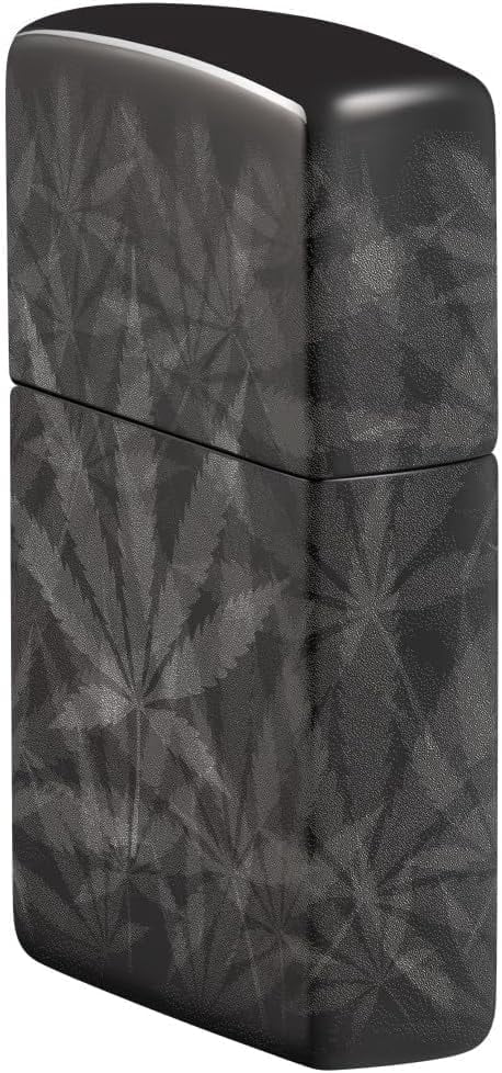 Zippo Lighter - Customized Message on Leaf , Photo 360 - High Polish Black 48924